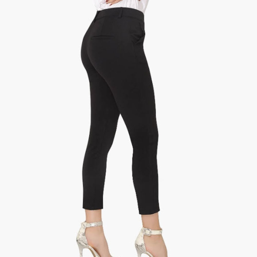 Marycrafts black business casual pull on work pants w/ skinny leg
